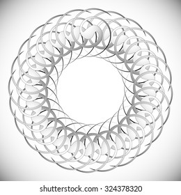 Abstract spinning, twirling graphics with rotating shapes. Spiraling, swirling element.