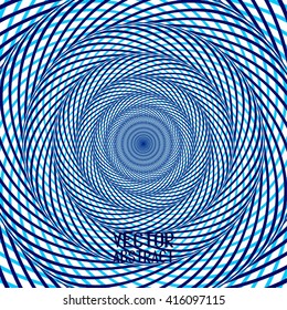 Abstract Spiral Background. Blue Rotating Hypnotic Pattern. Vector Illustration