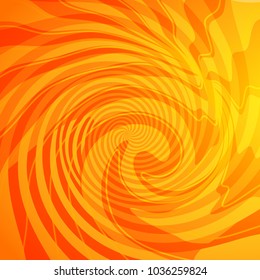 Abstract spiral background of bright glow perspective with lighting yellow orange twist line. Vector Illustration eps 10. Can for business brochure, flyer party, banners, wrapper lollipop candy, label