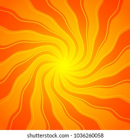 Abstract spiral background of bright glow perspective with lighting yellow orange twist line. Vector Illustration eps 10. Can for business brochure, flyer party, banners, wrapper lollipop candy, label
