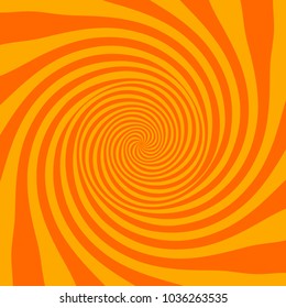 Abstract spiral background of bright glow perspective with lighting yellow orange twist line. Vector Illustration eps 10. Can for business brochure, flyer party, banners, wrapper lollipop candy, label