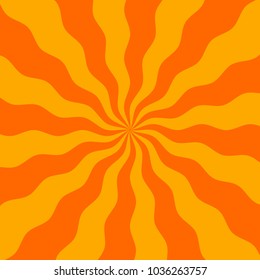 Abstract spiral background of bright glow perspective with lighting yellow orange twist line. Vector Illustration eps 10. Can for business brochure, flyer party, banners, wrapper lollipop candy, label