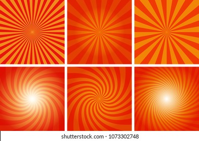 Abstract spiral background of bright glow perspective with lighting yellow orange twist line. Vector Illustration eps 10. Can for business brochure, flyer party, banners, wrapper lollipop candy, label