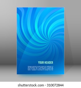 Abstract spiral background of bright glow perspective with lighting blue twist lines. Can be used for business brochure, flyer party, design banners, cover book, label