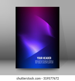 Abstract spiral background of bright glow perspective with lighting blue purple lines. Vector Illustration eps 10. Can be used for business brochure, flyer party, design banners, cover book, label