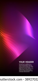 Abstract spiral background of bright glow perspective with lighting blue purple lines. Vector Illustration eps 10. Can be used for business brochure, flyer party, design banners, cover book, label