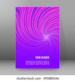 Abstract spiral background of bright glow perspective with lighting purple twist lines. Can be used for business brochure, flyer party, design banners, cover book, label