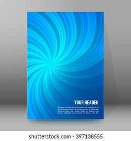 Abstract spiral background of bright glow perspective with lighting blue twist lines. Can be used for business brochure, flyer party, design banners, cover book, label