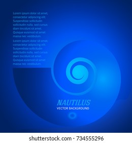 Abstract spiral background of bright glow lighting twist lines. Vector Illustration eps10 for elegant vertical business card. Can be for business brochure, flyer party, design banners, label nautilus 