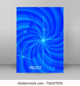 Abstract spiral background of bright glow perspective with lighting blue twist lines.   Vector illustration EPS 10. Can be used for business brochure, flyer party, design banners, cover book, label