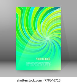 Abstract spiral background of bright glow perspective with lighting blue, purple, yellow, green twist lines. Can be used for business brochure, flyer party, design banners, cover book, label