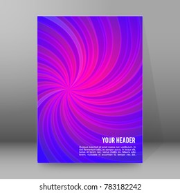 Abstract spiral background of bright glow perspective with lighting blue, purple, yellow, green twist lines. Can be used for business brochure, flyer party, design banners, cover book, label