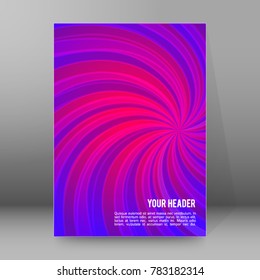 Abstract spiral background of bright glow perspective with lighting blue, purple, yellow, green twist lines. Can be used for business brochure, flyer party, design banners, cover book, label