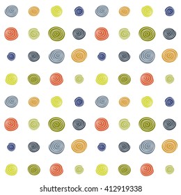 Abstract spiral background. Colorful Vector seamless pattern.