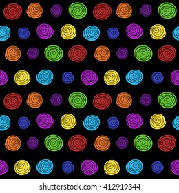 Abstract spiral background. Colorful Vector seamless pattern.