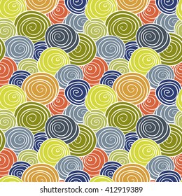Abstract spiral background. Colorful Vector seamless pattern.
