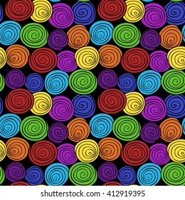 Abstract spiral background. Colorful Vector seamless pattern.