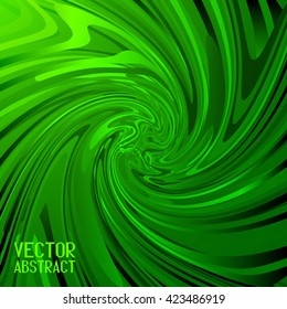 Abstract Spiral Background. Emerald Lines and Green Stripes. Vector illustration