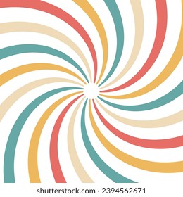 Abstrakter spiralförmiger Hintergrund mit grüner, weißer, roter, blauer, gelber Vektorgrafik-Vorlage