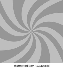 Abstract spiral background from grey curved ray stripes - vector graphic