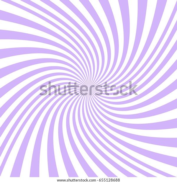Abstract spiral background from light purple and white curved ray stripes - vector graphic