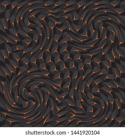 Abstract spiral background. Noise structure with cubes. Vector image
