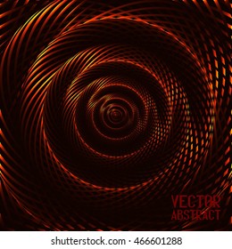 Abstract Spiral Background. Red Rotating Hypnotic Pattern. Vector. 3d Illustration