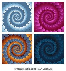 Abstract spiral background set. Vector eps10