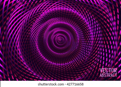 Abstract Spiral Background. Violet Rotating Hypnotic Pattern. 3d Illustration. Vector Illustration