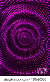 Abstract Spiral Background. Violet Rotating Hypnotic Pattern. 3d Illustration. Vector Illustration
