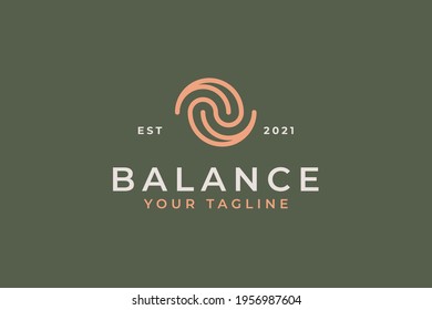 Abstract Spiral Balance Concept Branding Logo.