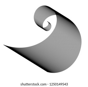 Abstract spiral black white design element on white background of twist lines. Vector Illustration eps 10 for elegant business card, print brochure, flyer, banners. Golden ratio traditional proportion