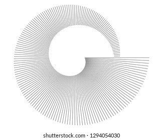 Elemento de diseño blanco negro en espiral abstracto sobre fondo blanco de líneas de torsión. Ilustración vectorial 10 para tarjeta de visita elegante, folleto impreso, volante, banners, portada, etiqueta, tela 