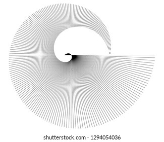 Abstract spiral black white design element on white background of twist lines. Vector Illustration eps 10 for elegant business card, print brochure, flyer, banners, cover book, label, fabric 