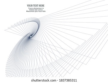 Abstract spiral black white design element on white background of twist lines. Vector Illustration eps 10 for elegant business card, print brochure, flyer, banners, cover book, label, fabric