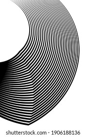 Abstract spiral black white design element on white background of twist lines. Vector Illustration eps 10 for elegant business card, print brochure, flyer, banners, cover book, label, fabric