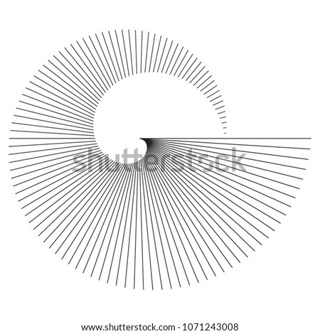 Abstract spiral black white design element on white background of twist lines. Vector Illustration eps 10 for elegant business card, print brochure, flyer, banners, cover book, label, fabric