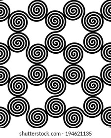Abstract spiral black and white seamless background 