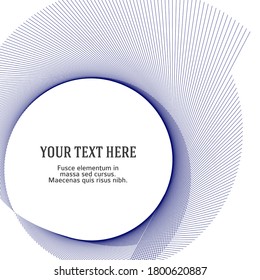 Abstract spiral blue design element on white background of twist lines. Vector Illustration eps 10 for elegant business card, print brochure, flyer, banners, cover book, label, marketing new product