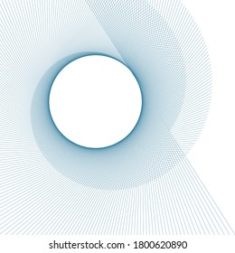 Abstract spiral blue design element on white background of twist lines. Vector Illustration eps 10 for elegant business card, print brochure, flyer, banners, cover book, label, marketing new product