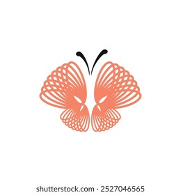 Abstract Spiral Butterfly Wing Logo Template Illustration Design