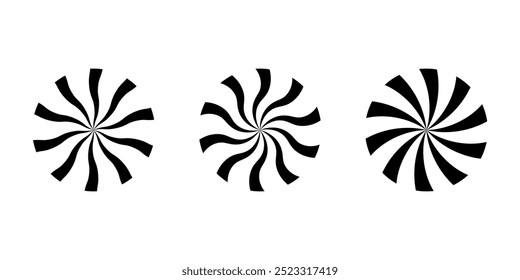 Abstract spiral circle element set vector illustration.