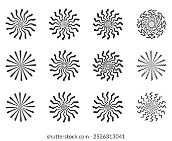 Abstract spiral circle element set vector illustration