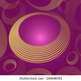 Abstract spiral circle text box on magenta background