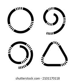 Abstract spiral, circle and triangle elements for design. Vector art.
