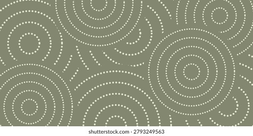 Abstract spiral circles line dash seamless pattern.