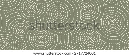 Abstract spiral circles line dash seamless pattern.