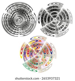 Abstract spiral clusters. Chaotic line texture. Grunge art Vector. Organic pattern shapes.