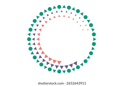 Espiral Abstractas de círculos y triángulos de colores: diseño geométrico circular moderno para la marca, la interfaz de usuario y el arte digital