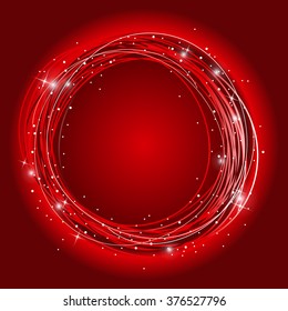 abstract spiral curl luminous stars red